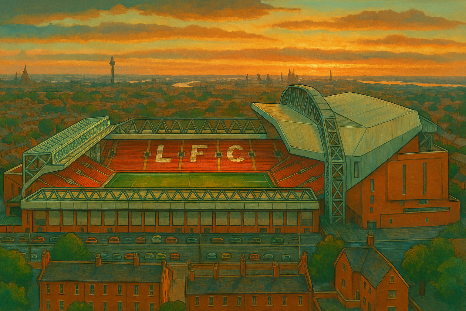 Ghibli-style Anfield Stadium
